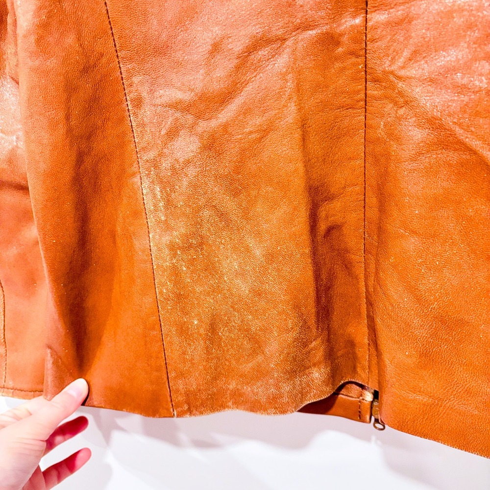 VERA PELLE Taupe leather jacket | Vintage minimalist | Small - Picture 12 of 14